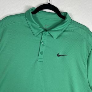 Nike Golf Shirt Mens Large Green Victory Solid Dri-Fit Polo S/S 454472-336 L